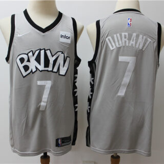 Nets 7 Kevin Durant Gray Nike Swingman Jersey