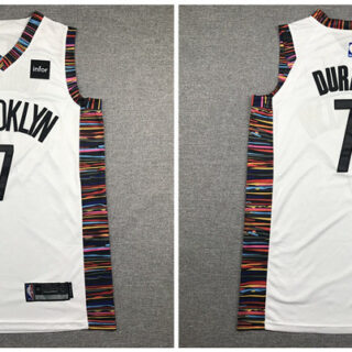 Nets 7 Kevin Durant White City Edition Nike Authentic Jersey