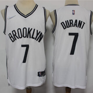 Nets 7 Kevin Durant White Nike Diamond 75th Anniversary City Edition Swingman Jersey