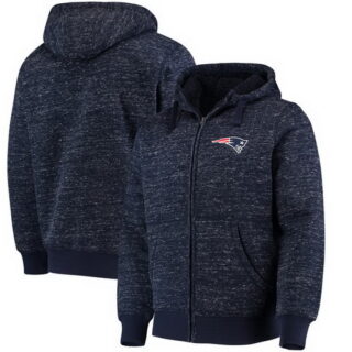 New England Patriots G III Sports By Carl Banks Discovery Sherpa Full Zip Jacket Heathered Navy