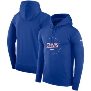 New York Giants Nike Sideline Property Of Wordmark Logo Performance Pullover Hoodie Royal