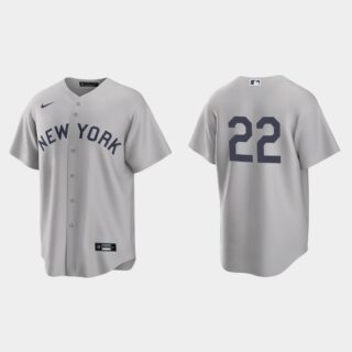 New York Yankees #22 Greg Allen Men's Nike Gray 2021 Field of Dreams Game MLB Jersey