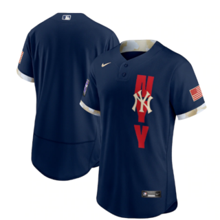 New York Yankees Blank 2021 Navy All-Star Flex Base Stitched MLB Jersey