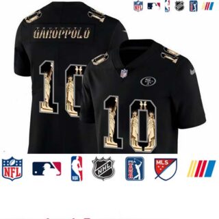 Nike 49ers 10 Jimmy Garoppolo Black Statue Of Liberty Limited Jersey