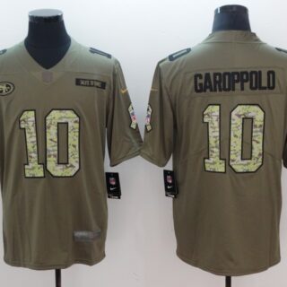 Nike 49ers 10 Jimmy Garoppolo Olive Camo Salute To Service Limited Jersey
