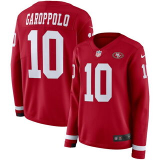 Nike 49ers 10 Jimmy Garoppolo Red Women Therma Long Sleeve Jersey