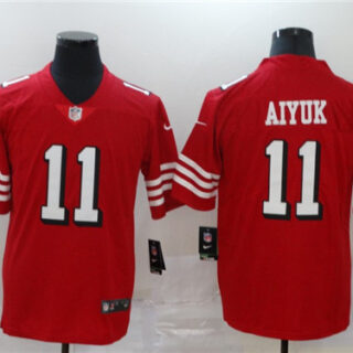 Nike 49ers 11 Brandon Aiyuk Red 2020 NFL Draft First Round Pick Color Rush Vapor Untouchable Limited Jersey