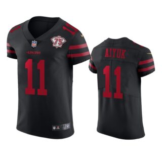 Nike 49ers #11 Brandon Aiyuk Black Alternate Men's 75th Anniversary Stitched NFL Vapor Untouchable Elite Jersey
