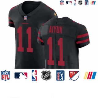 Nike 49ers #11 Brandon Aiyuk Black Alternate Men's Stitched NFL New Elite Jersey