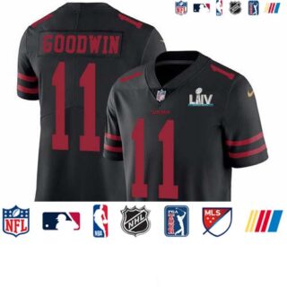 Nike 49ers #11 Marquise Goodwin Black Super Bowl LIV 2020 Alternate Men's Stitched NFL Vapor Untouchable Limited Jersey
