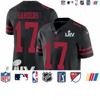 Nike 49ers #17 Emmanuel Sanders Black Super Bowl LIV 2020 Alternate Men's Stitched NFL 100th Season Vapor Limited Jersey