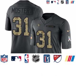 Nike 49ers #31 Raheem Mostert Black Men's Stitched NFL Limited 2016 Salute to Service Jersey