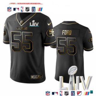 Nike 49ers #55 Dee Ford Black Golden Super Bowl LIV 2020 Limited Edition Stitched NFL Jersey