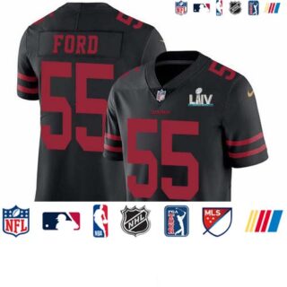 Nike 49ers #55 Dee Ford Black Super Bowl LIV 2020 Alternate Men's Stitched NFL Vapor Untouchable Limited Jersey