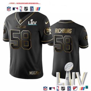 Nike 49ers #58 Weston Richburg Black Golden Super Bowl LIV 2020 Limited Edition Stitched NFL Jersey