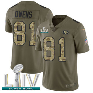 Nike 49ers #81 Jordan Matthews Olive Camo Super Bowl LIV 2020 Men's Stitched NFL Limited 2017 Salute To Service Jersey