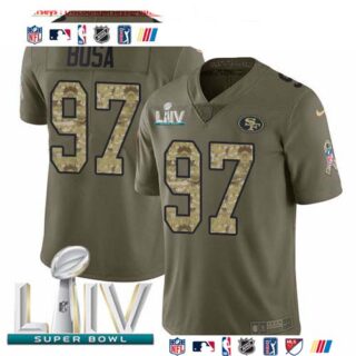 Nike 49ers #97 Nick Bosa Olive Camo Super Bowl LIV 2020 Men's Stitched NFL Limited 2017 Salute To Service Jersey