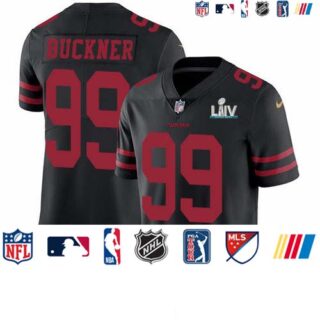 Nike 49ers #99 DeForest Buckner Black Super Bowl LIV 2020 Alternate Men's Stitched NFL Vapor Untouchable Limited Jersey