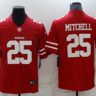Nike 49ers 25 Elijah Mitchell Red Vapor Limited Jersey