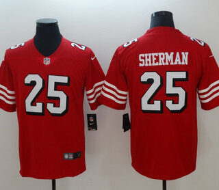 Nike 49ers 25 Richard Sherman Red 2018 Vapor Untouchable Limited Jersey