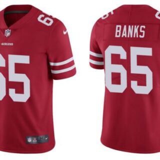 Nike 49ers 65 Aaron Banks Red Vapor Untouchable Limited Jersey