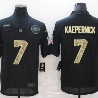 Nike 49ers 7 Colin Kaepernick Black Camo 2020 Salute To Service Limited Jersey