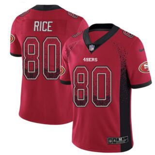 Nike 49ers 80 Jerry Rice Red Drift Fashion Limited Jersey