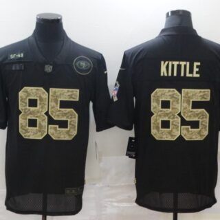 Nike 49ers 85 George Kittle Black Camo 2020 Salute To Service Limited Jersey
