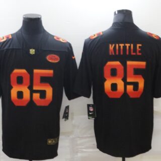 Nike 49ers 85 George Kittle Black Colorful Fashion Limited Jersey