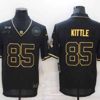 Nike 49ers 85 George Kittle Black Gold 2020 Salute To Service Limited Jersey