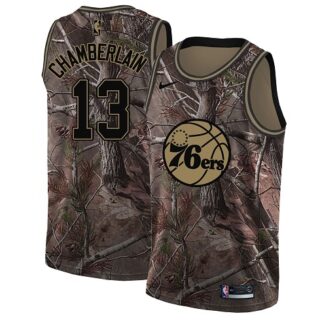 Nike 76ers #13 Wilt Chamberlain Camo NBA Swingman Realtree Collection Jersey