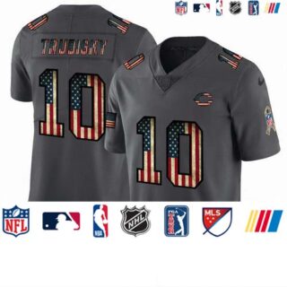 Nike Bears 10 Mitchell Trubisky 2019 Salute To Service USA Flag Fashion Limited Jersey