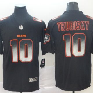 Nike Bears 10 Mitchell Trubisky Black Arch Smoke Vapor Untouchable Limited Jersey