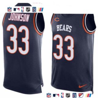 Nike Bears #33 Jaylon Johnson Navy Blue Team Color Men's Stitched NFL Limited Tank Top Jersey