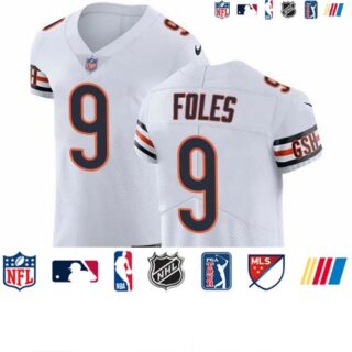 Nike Bears #9 Nick Foles White Men's Stitched NFL New Elite Jersey