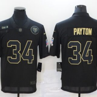 Nike Bears 34 Walter Payton Black 2020 Salute To Service Limited Jersey