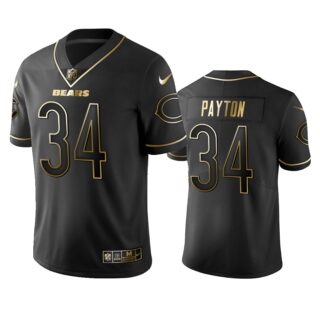 Nike Bears 34 Walter Payton Black Gold Vapor Untouchable Limited Jersey