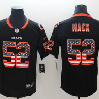 Nike Bears 52 Khalil Mack Black USA Flag Fashion Limited Jersey
