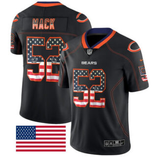 Nike Bears 52 Khalil Mack Black USA Flag Fashion Limited Jersey