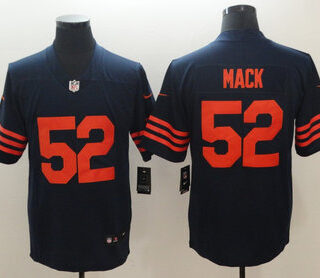 Nike Bears 52 Khalil Mack Navy Throwback Vapor Untouchable Limited Jersey