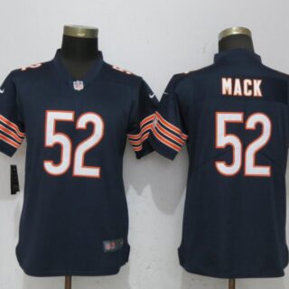 Nike Bears 52 Khalil Mack Navy Women Vapor Untouchable Limited Jersey