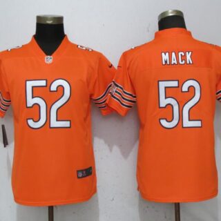 Nike Bears 52 Khalil Mack Orange Women Vapor Untouchable Limited Jersey