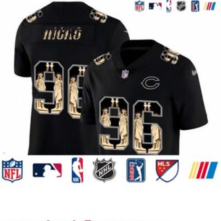 Nike Bears 96 Akiem Hicks Black Statue Of Liberty Limited Jersey