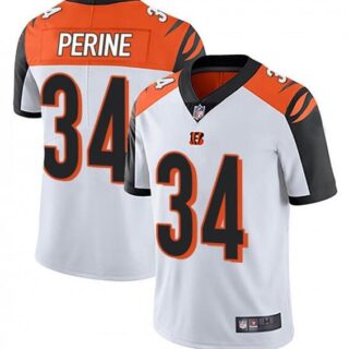 Nike Bengals 34 Samaje Perine White Vapor Untouchable Limited Jersey