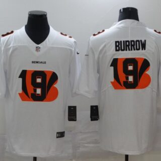 Nike Bengals 9 Joe Burrow White Shadow Logo Limited Jersey