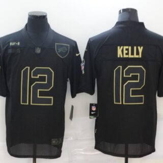 Nike Bills 12 Jim Kelly Black 2020 Salute To Service Limited Jersey