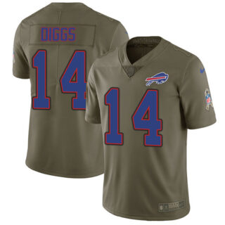 Nike Bills #14 Stefon Diggs Olive Men's Stitched NFL Limited 2017 Salute To Service Jersey