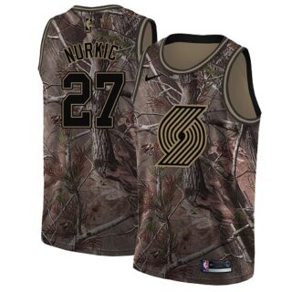 Nike Blazers #27 Jusuf Nurkic Camo NBA Swingman Realtree Collection Jersey