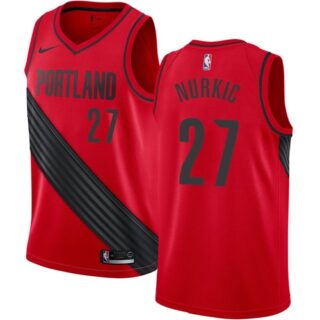 Nike Blazers #27 Jusuf Nurkic Red NBA Swingman Statement Edition Jersey