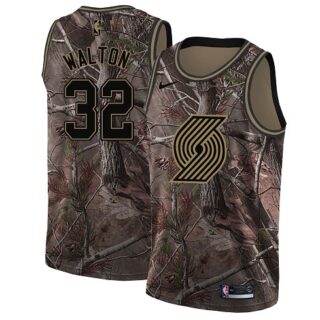 Nike Blazers #32 Bill Walton Camo NBA Swingman Realtree Collection Jersey